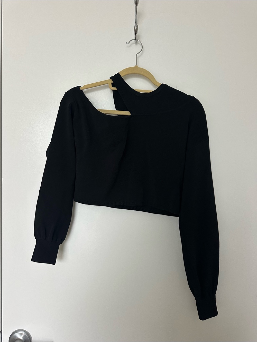Michael Costello REVOLVE Asym Cut Out Dolman Sweater in Black